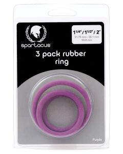 Spartacus Rubber Cock Ring Set - Purple Pack of 3