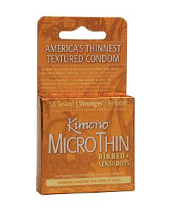 Kimono Textured Ribbed+Sensi Dots Condom - Box of 3