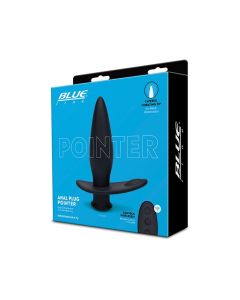 Blue Line Vibrating Anal Plug Pointer w/Remote - Black