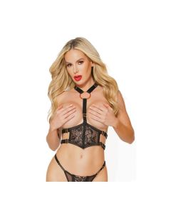 Black Label Harness w/Rose Gold Rings Black O/S