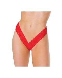 Holiday Scallop Stretch Lace High Leg Thong