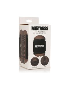 Curve Toys Mistress Double Shot Mini Masturbator Ass & Mouth - Dark