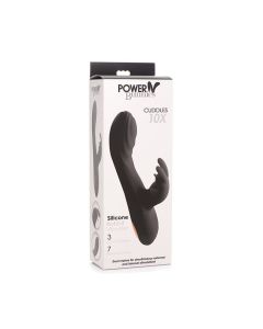 Curve Toys Power Bunnies Cuddles 10x Silicone Rabbit Vibrator - Black