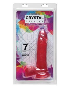 Crystal Jellies 7" Ballsy Cock - Pink