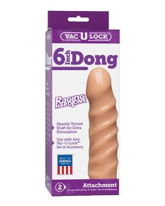 Vac-U-Lock 6" Raging Hard On Realistic Dong - White