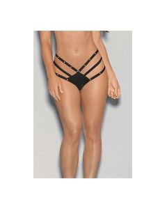Glow Stones Black Light Dancewear Strappy Thong Black O/S