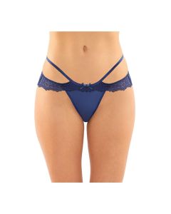 Posey Strappy Lace & Microfiber Crotchless Panty L/XL