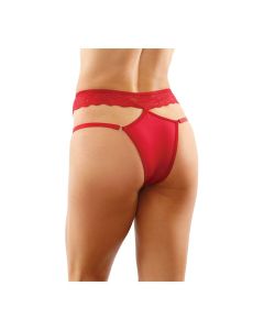 Bottoms Up Ren Microfiber Bikini Panty w/Lace Waist Red