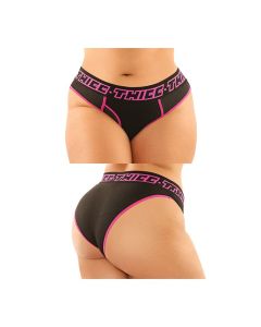 Vibes Buddy Pack Thicc Athletic Mesh Boy Brief & Lace Thong Black/Pnk QN