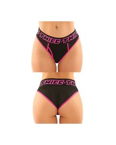 Vibes Buddy Pack Thicc Athletic Mesh Boy Brief & Lace Thong Black/Pnk
