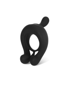Kairos Vibrating Cock Ring w/ 3 Bullets - Black