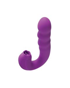 Lilian G-Spot Vibrator w/Rotating Head & Vibrating Tongue - Purple