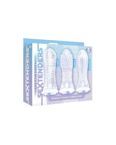 The 9's Vibrating Sextenders Sleeves - Pack of 3