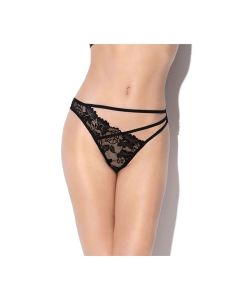 Sangria Multi Strap Lace Thong Black
