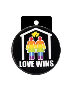 3" Button Female - Love Wins