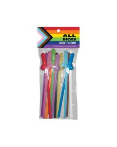 All Dicks Naughty Straws - Asst. Colors Pack of 11