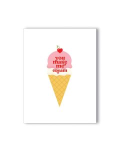 You Make Me Cream Naughty Greeting Card