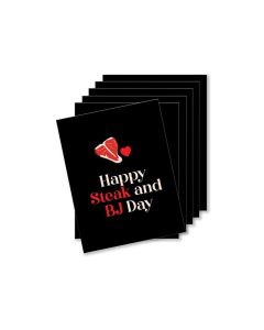 Happy Steak And BJ Day Naughty Greeting Card - Pack Of 6