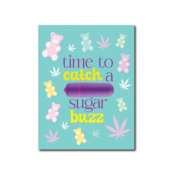 420 Foreplay Sugar Buzz Greeting Card w/Rock Candy Vibrator & Fresh Vibes Towelettes