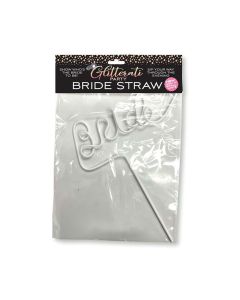 Glitterati Bride Straw - White