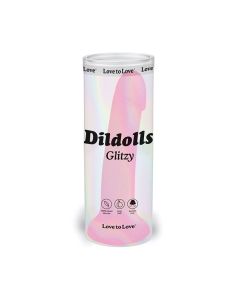 Love to Love Curved Suction Cup Dildolls Glitzy - Glitter Pink