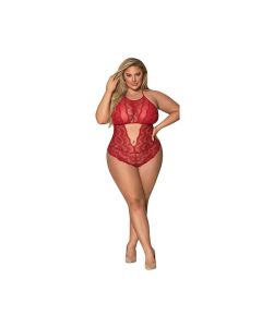 Sugar & Spice Teddy w/Snap Crotch Red QN