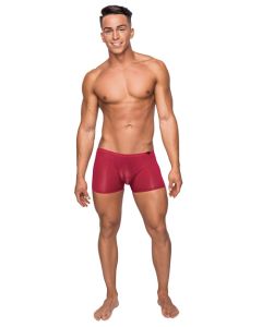 Seamless Sleek Short w/Sheer Pouch Red