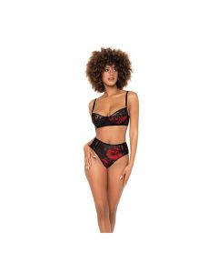 Underwire Bra Top & High Waisted Bottom Black