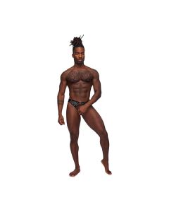 Fetish Cyclops Nylon Spandex Pouchless Jock Strap Black