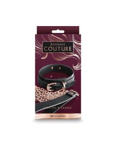 Bondage Couture Collar & Leash - Black