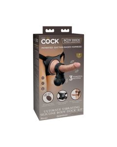 King Cock Elite Ultimate Vibrating Silicone Body Dock Kit w/Remote