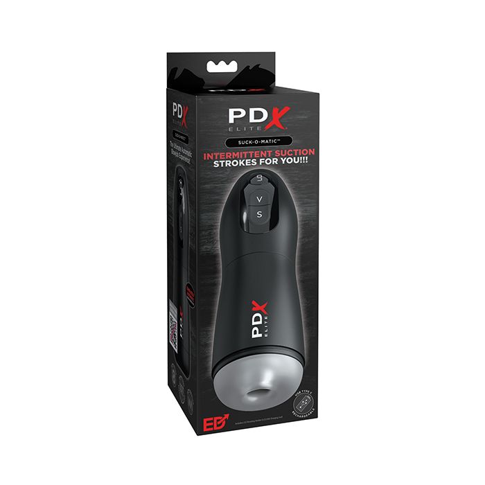 PDX Elite Suck-O-Matic Vibrating Stroker - Frosted/Black