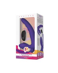 Pegasus 7" Strapless Strap On w/Remote - Purple