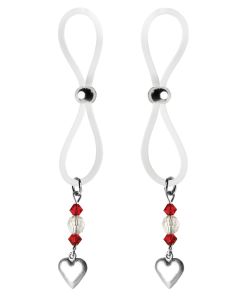 Bijoux de Nip Nipple Halos Heart Charm - Red/Clear