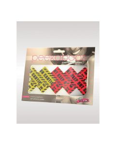 Peekaboos Caution X Pasties - 2 Pairs 1 Red/1 Yellow