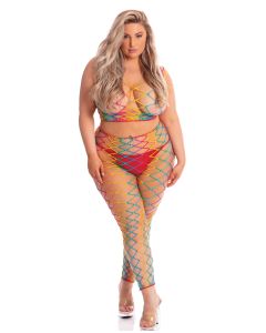 Pink Lipstick Roy G. Biv 2 pc Bodystocking QN