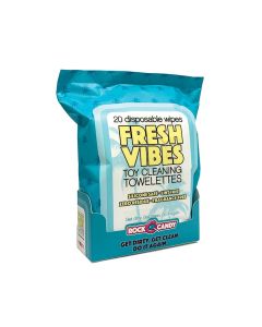 Rock Candy Fresh Vibes Toy Cleaning Towelettes Travel Pack - Pack of 20