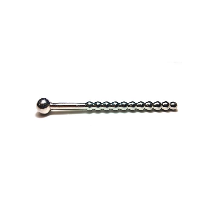 Rouge Stainless Steel Beaded Hollow Urethral Probe - 10 cm Long