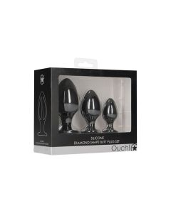 Shots Ouch Shape Butt Plug Set - Black