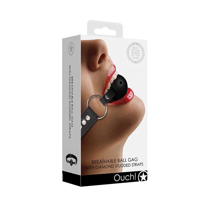 Shots Ouch Breathable Ball Gag - Black