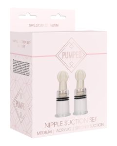 Shots Pumped Nipple Suction Set - Medium