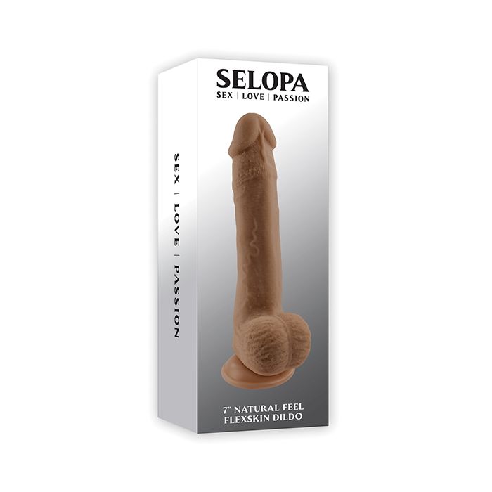 Selopa Natural Feel 7" Flexskin Dildo - Dark