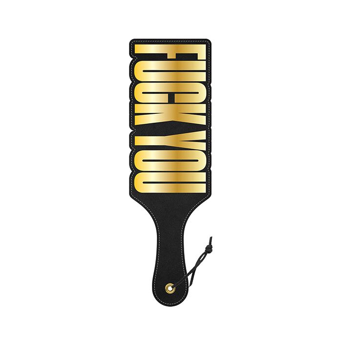 Wood Rocket Fuck You Paddle - Black/Gold
