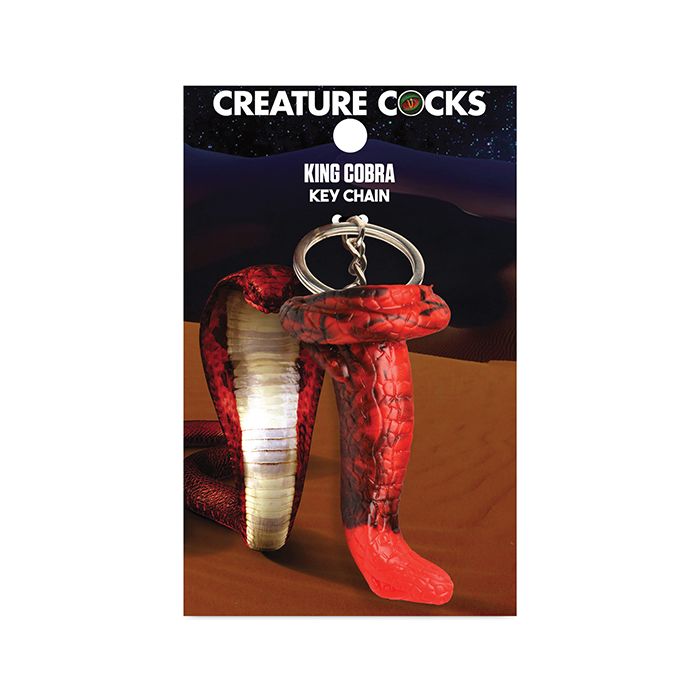 Creature Cocks King Cobra Silicone Key Chain - Black/Red